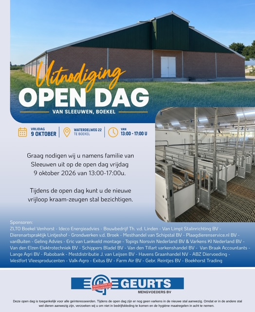 OPEN DAG BIJ VAN SLEEUWEN